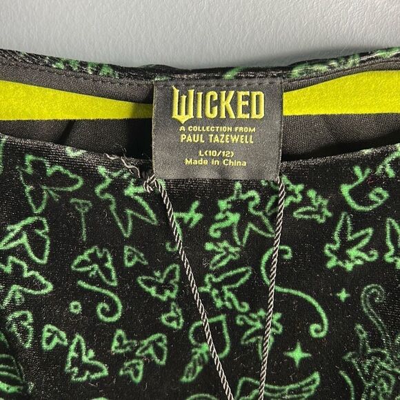 Wicked Elphaba Large 10-12 Dress Universal Studios Green Black - Picture 6 of 7